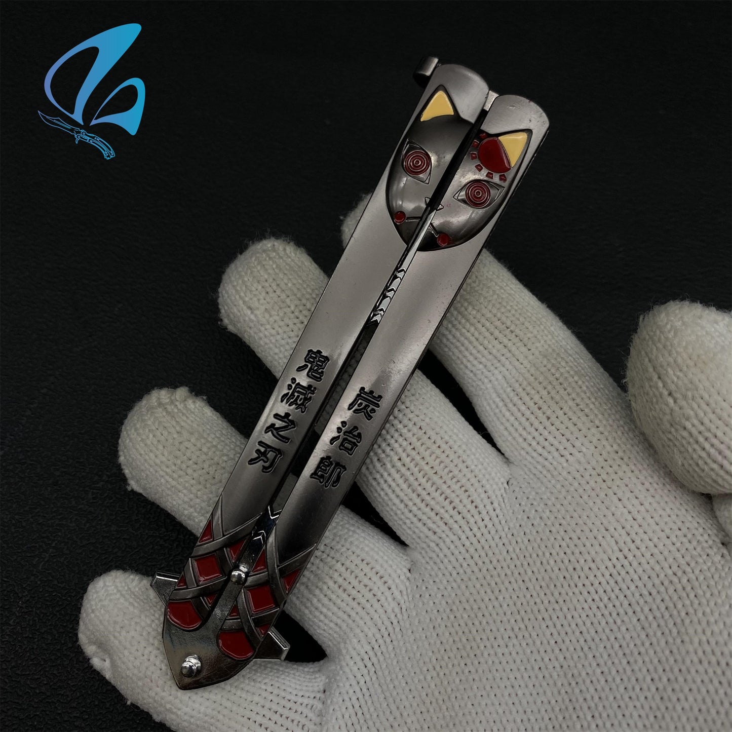 Demon Killer Butterfly Knife Anime Balisong Fan Art For Display Only