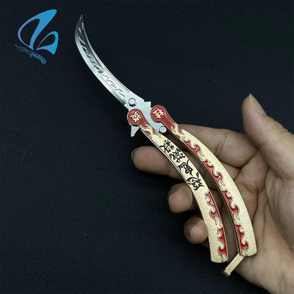 Demon Killer Butterfly Knife Anime Balisong Fan Art For Display Only