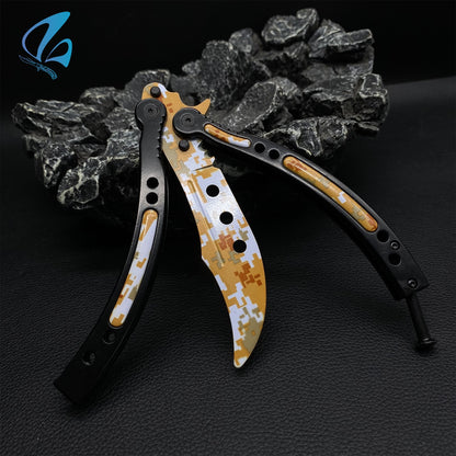 CSGO Desert Camo Butterfly Knife Trainer Desert Camo Skin Balisong Trainer