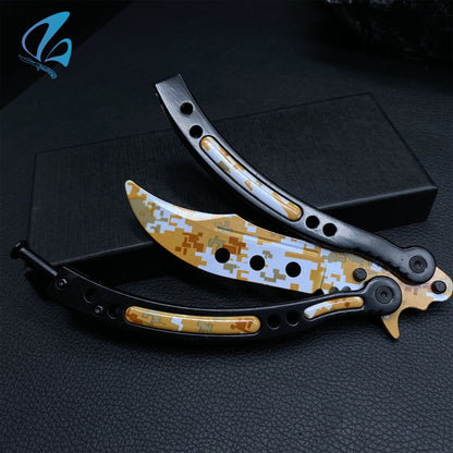 CSGO Desert Camo Butterfly Knife Trainer Desert Camo Skin Balisong Trainer