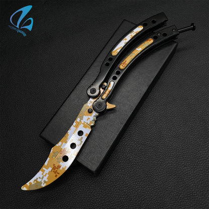 CSGO Desert Camo Butterfly Knife Trainer Desert Camo Skin Balisong Trainer