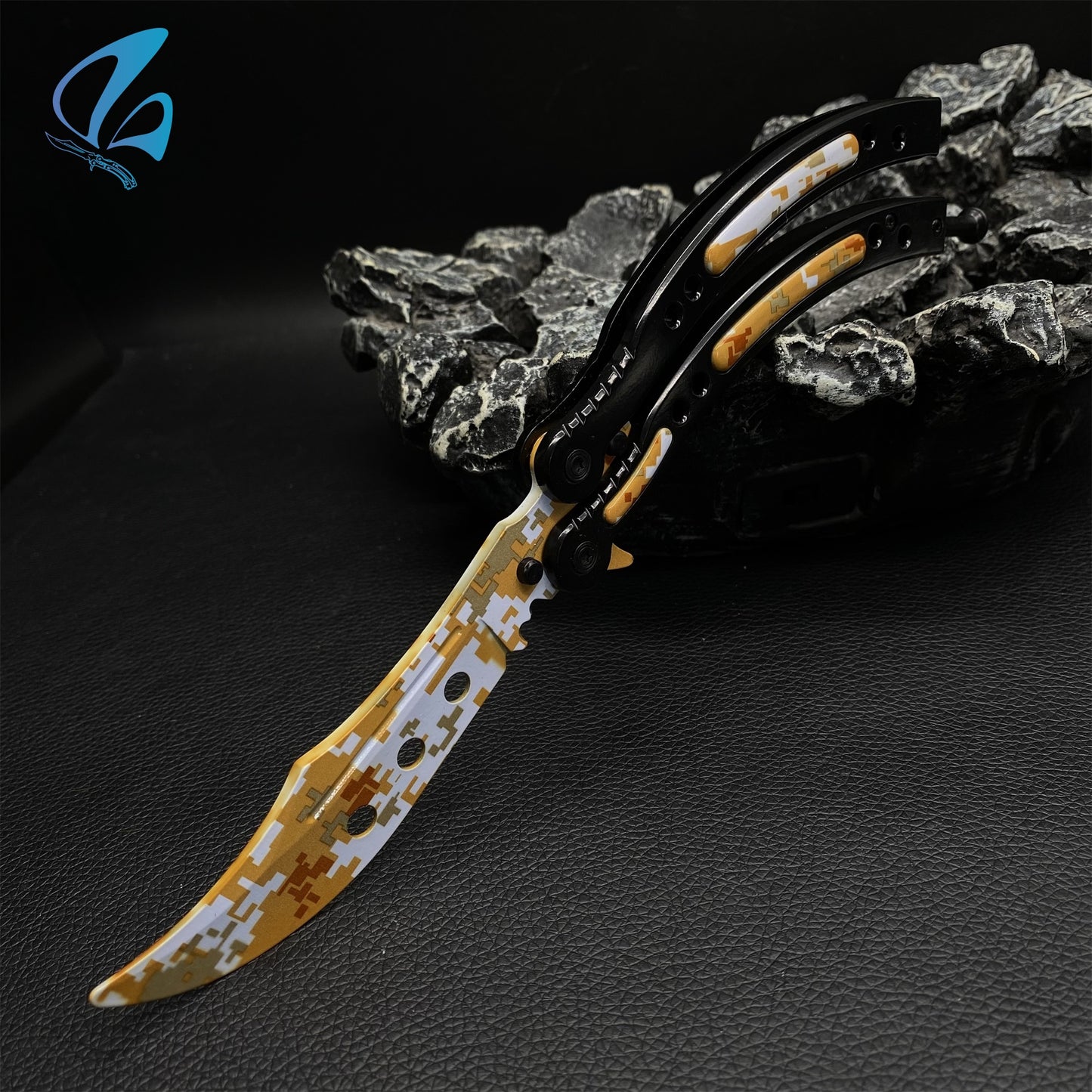 CSGO Desert Camo Butterfly Knife Trainer Desert Camo Skin Balisong Trainer