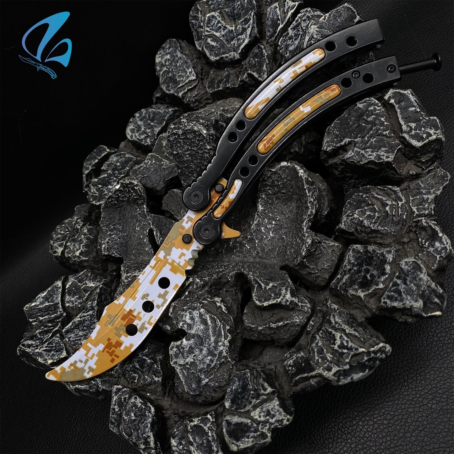 CSGO Desert Camo Butterfly Knife Trainer Desert Camo Skin Balisong Trainer