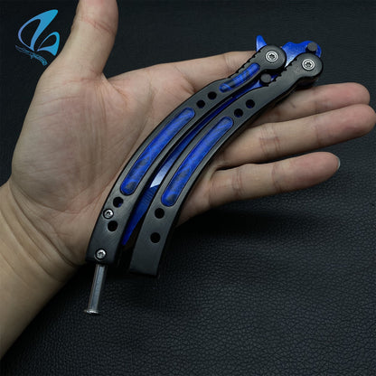 CSGO Doppler Sapphire Butterfly Knife Trainer Doppler Sapphire Skin Balisong Trainer