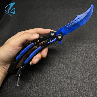 CSGO Doppler Sapphire Butterfly Knife Trainer Doppler Sapphire Skin Balisong Trainer