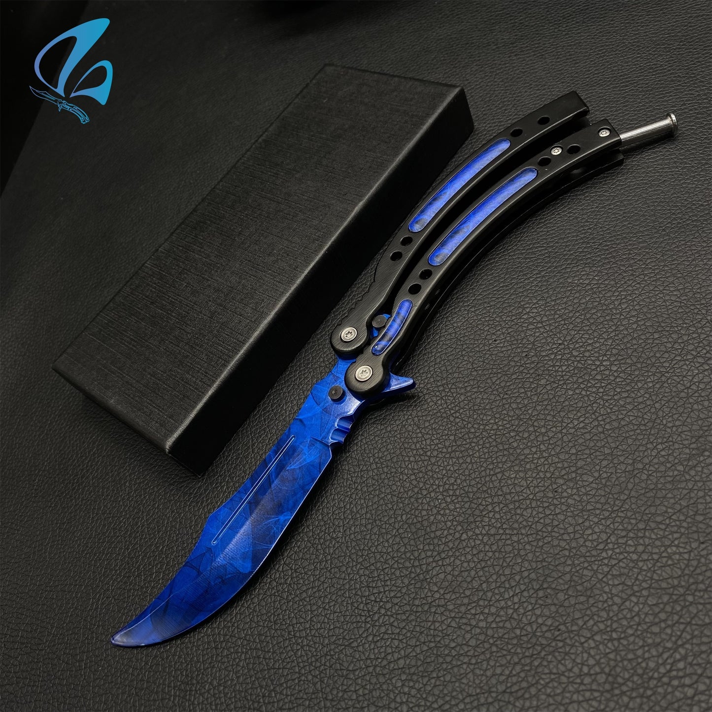 CSGO Doppler Sapphire Butterfly Knife Trainer Doppler Sapphire Skin Balisong Trainer