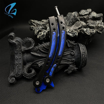 CSGO Doppler Sapphire Butterfly Knife Trainer Doppler Sapphire Skin Balisong Trainer