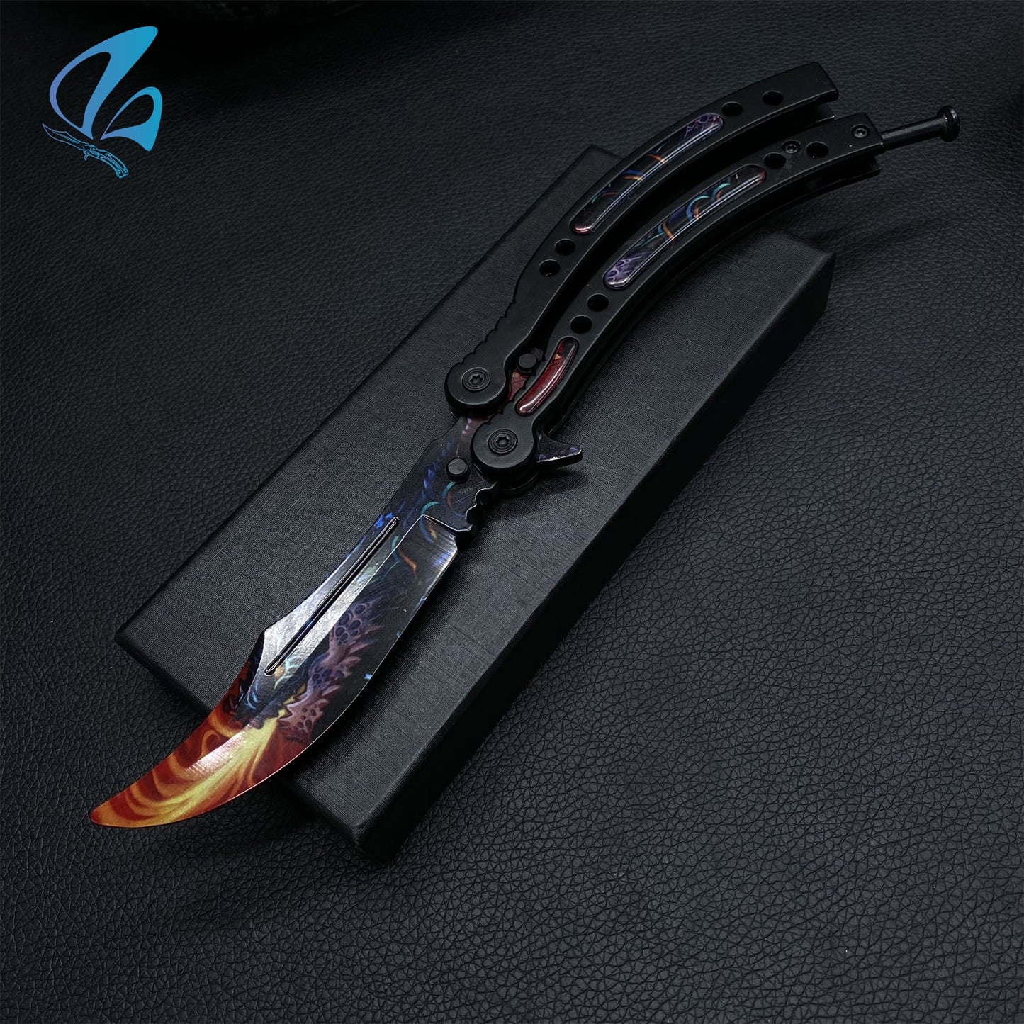 CSGO Dragon Breath Butterfly Knife Trainer Dragon Fire Skin Balisong Trainer