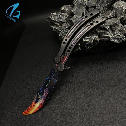 CSGO Dragon Breath Butterfly Knife Trainer Dragon Fire Skin Balisong Trainer