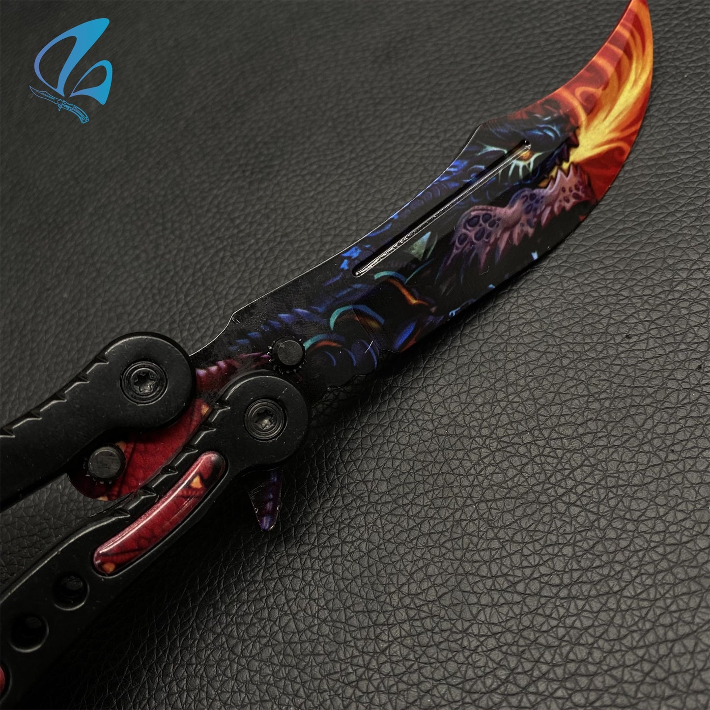 CSGO Dragon Breath Butterfly Knife Trainer Dragon Fire Skin Balisong Trainer