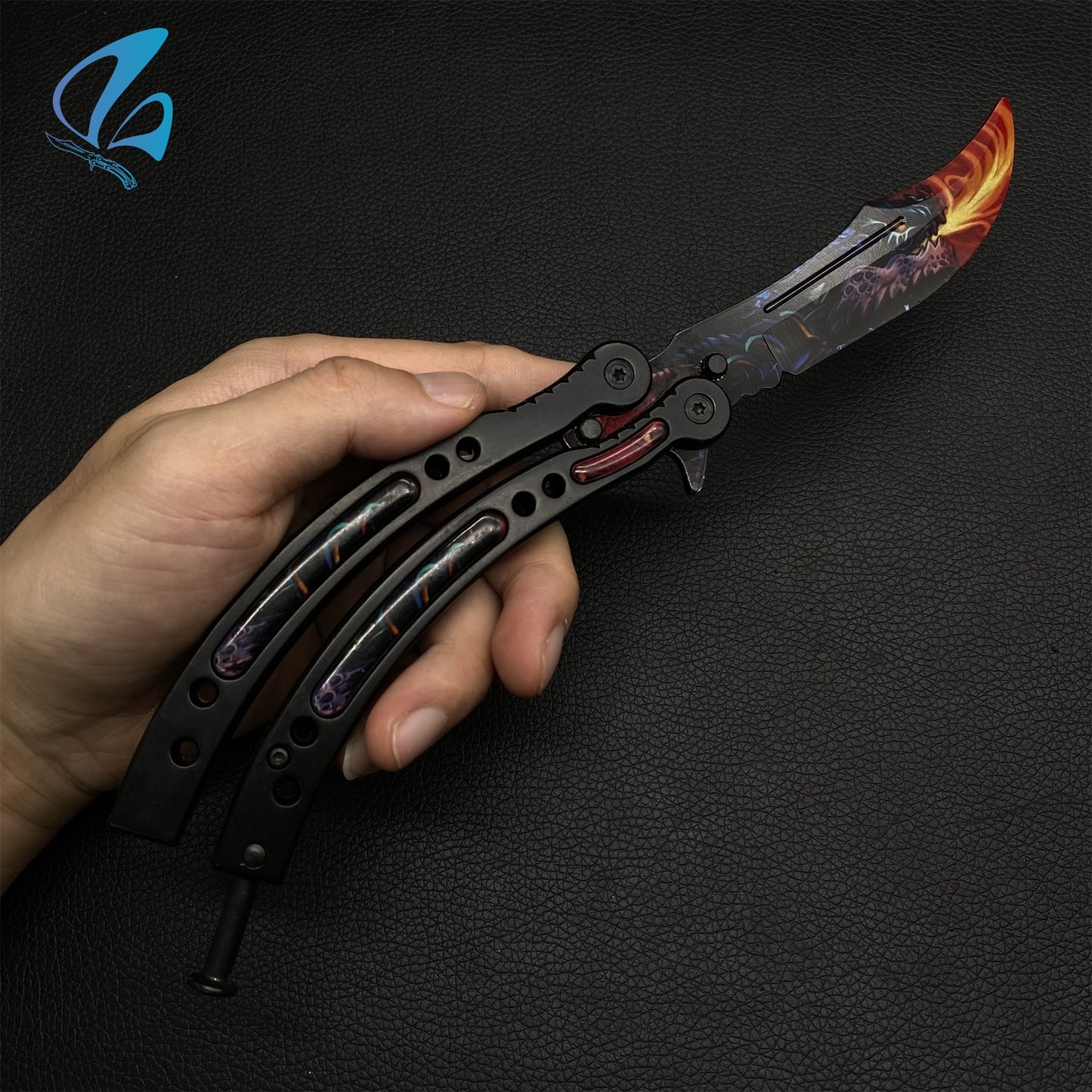 CSGO Dragon Breath Butterfly Knife Trainer Dragon Fire Skin Balisong Trainer