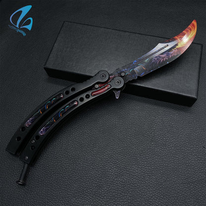 CSGO Dragon Breath Butterfly Knife Trainer Dragon Fire Skin Balisong Trainer