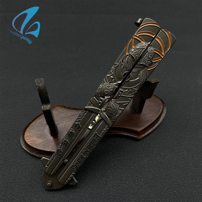 Malenia Game Butterfly Knife Trainer Bloody Wolf Balisong Fan Art For Display Only