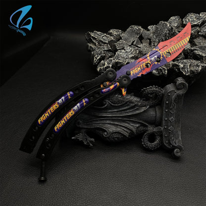 CSGO 97 Fighter Black Butterfly Knife Trainer Fighter Black Skin Balisong Trainer