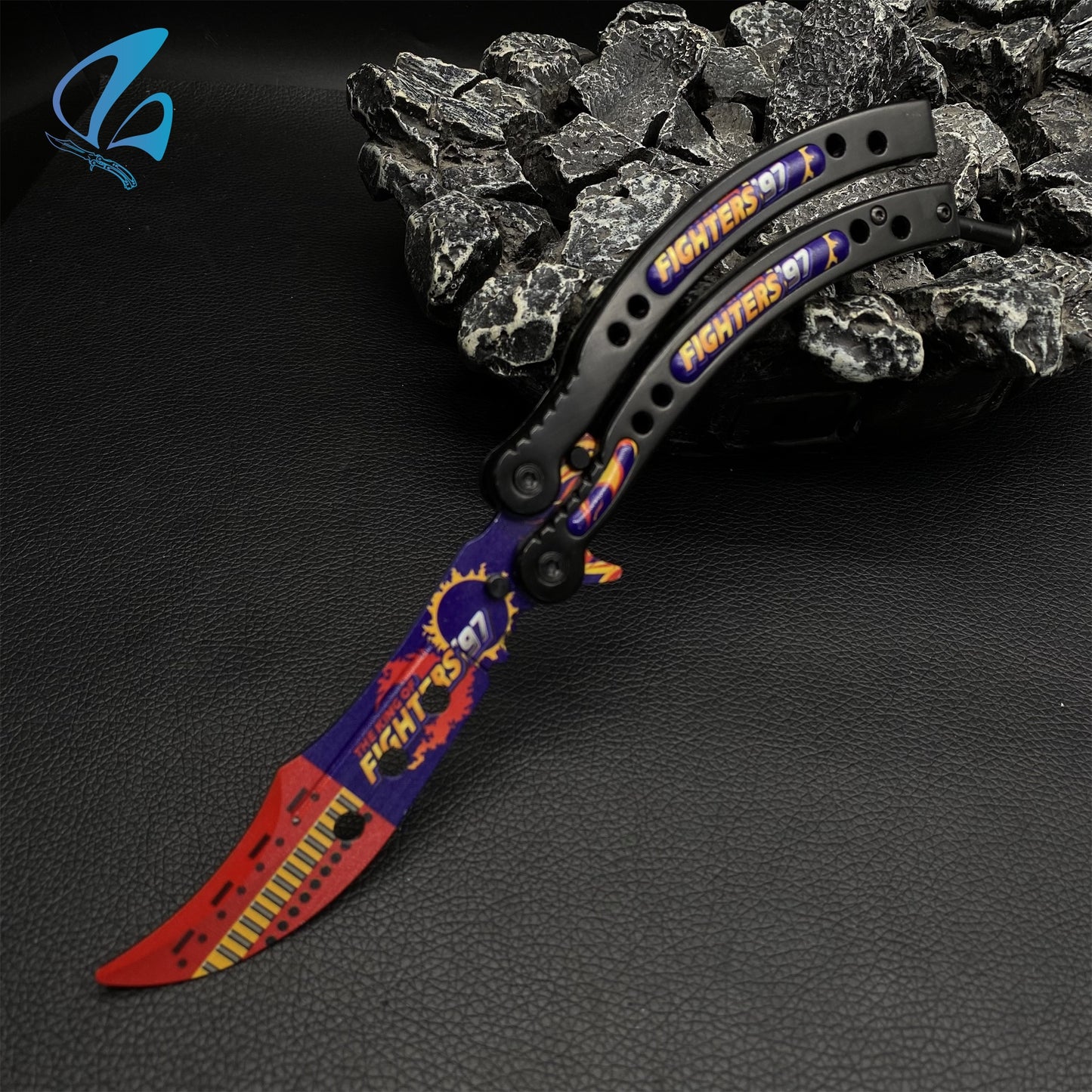 CSGO 97 Fighter Black Butterfly Knife Trainer Fighter Black Skin Balisong Trainer