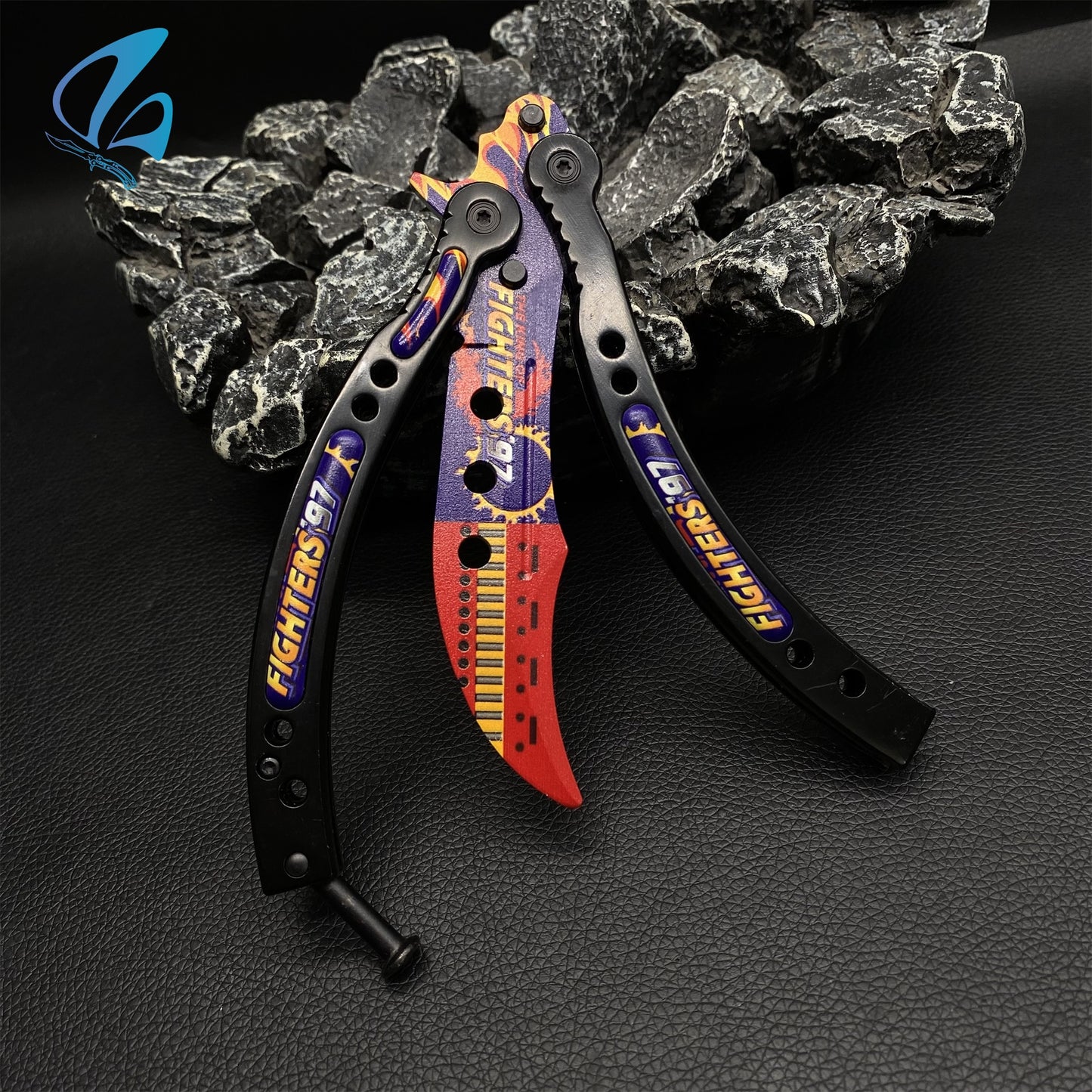 CSGO 97 Fighter Black Butterfly Knife Trainer Fighter Black Skin Balisong Trainer