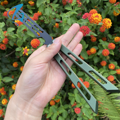 CNC Trident Head Aluminium Alloy Handle Butterfly Knife Trainer