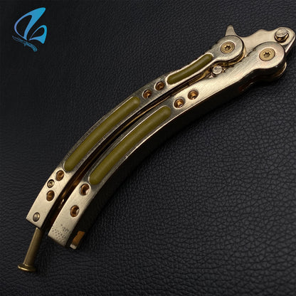 CSGO Gold Arabesque Butterfly Knife Trainer Gold Arabesque Skin Balisong Trainer