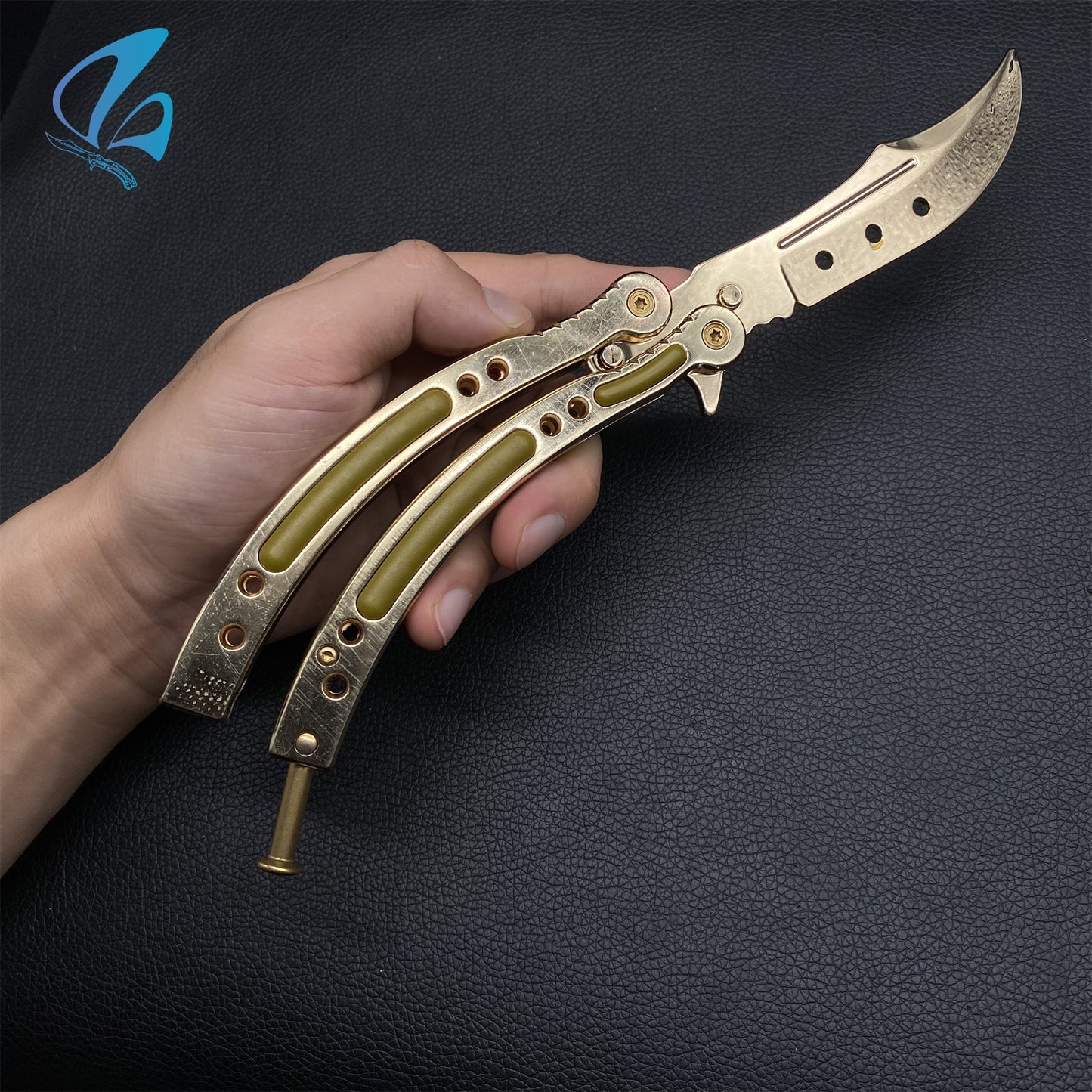 CSGO Gold Arabesque Butterfly Knife Trainer Gold Arabesque Skin Balisong Trainer