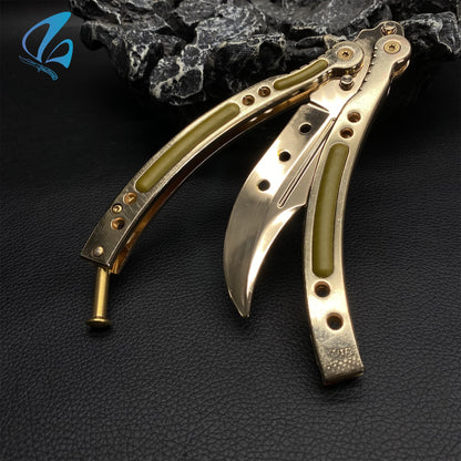 CSGO Gold Arabesque Butterfly Knife Trainer Gold Arabesque Skin Balisong Trainer