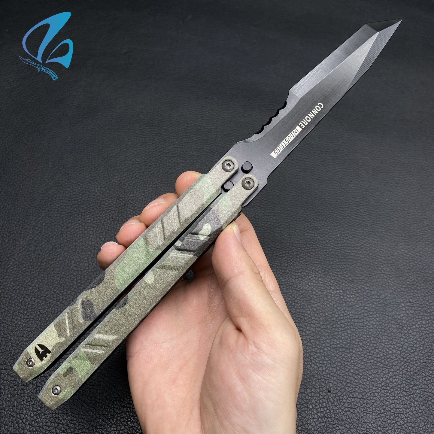 Recon Knife Butterfly Knife Trainer CNC Aluminium Handle Steel Blade Recon Balisong Trainer