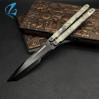 Recon Knife Butterfly Knife Trainer CNC Aluminium Handle Steel Blade Recon Balisong Trainer