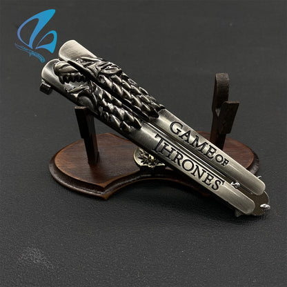 Ice Wolf Butterfly Knife Ice Wolf Balisong Fan Art For Display Only