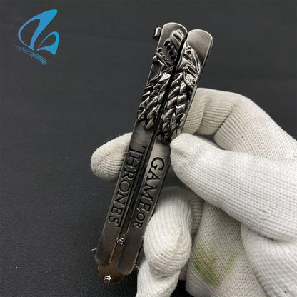 Ice Wolf Butterfly Knife Ice Wolf Balisong Fan Art For Display Only