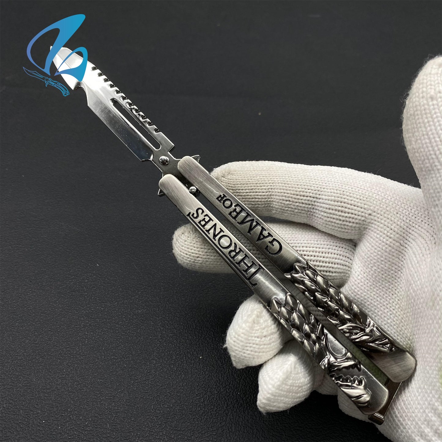 Ice Wolf Butterfly Knife Ice Wolf Balisong Fan Art For Display Only