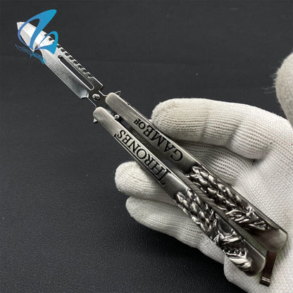 Ice Wolf Butterfly Knife Ice Wolf Balisong Fan Art For Display Only