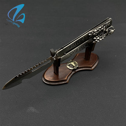 Ice Wolf Butterfly Knife Ice Wolf Balisong Fan Art For Display Only