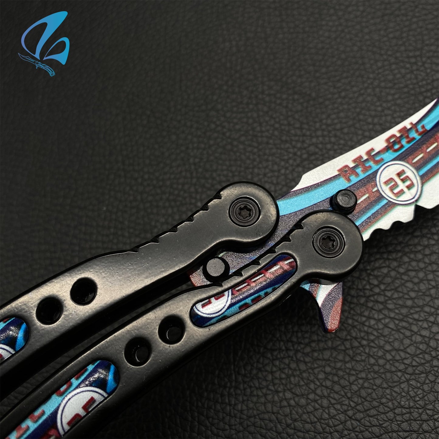 CSGO Integrale Butterfly Knife Trainer Black Handle Integrale Skin Balisong Trainer