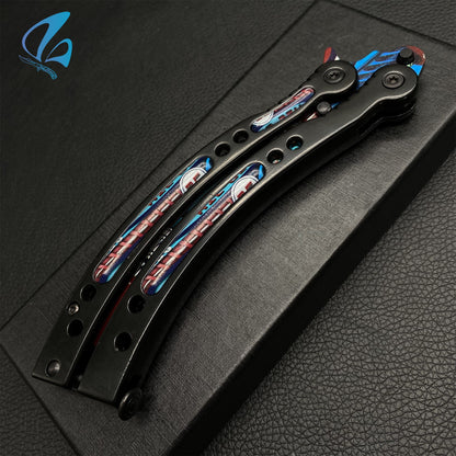 CSGO Integrale Butterfly Knife Trainer Black Handle Integrale Skin Balisong Trainer