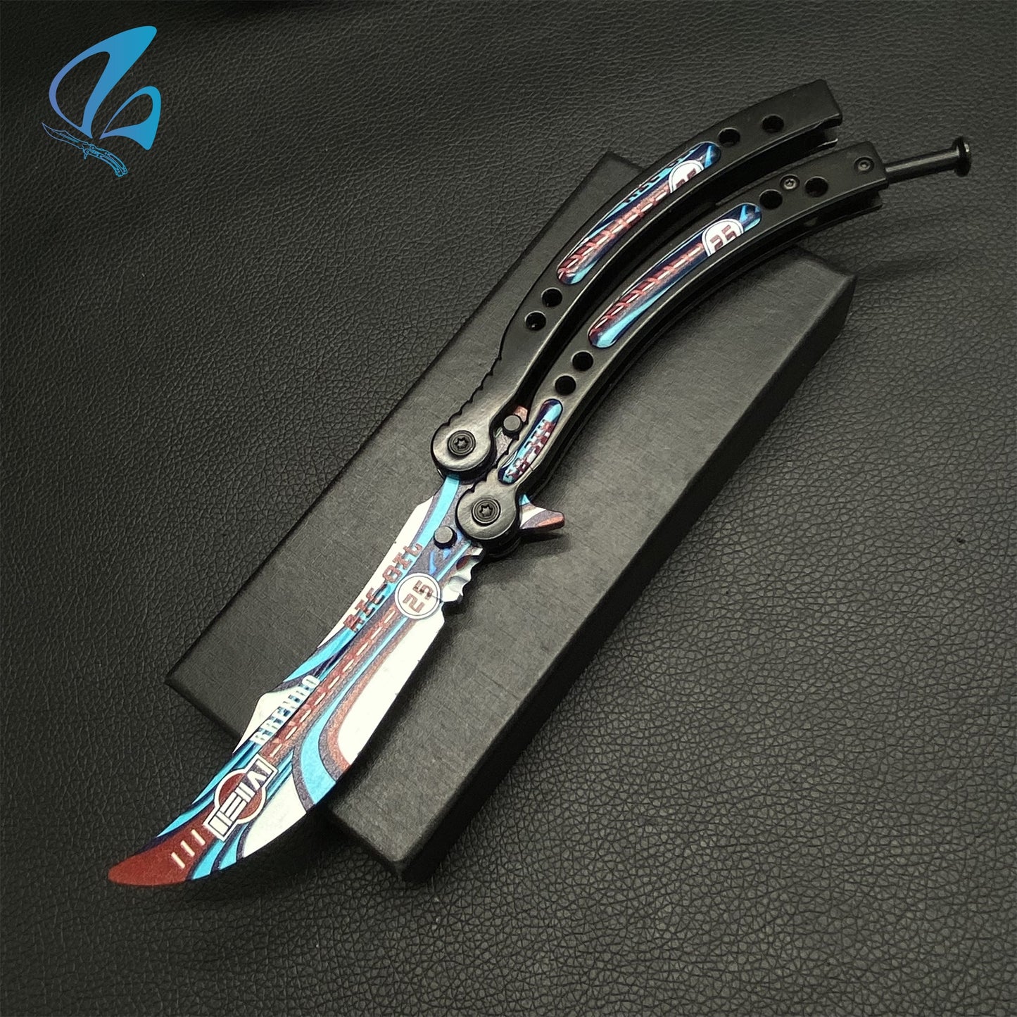 CSGO Integrale Butterfly Knife Trainer Black Handle Integrale Skin Balisong Trainer