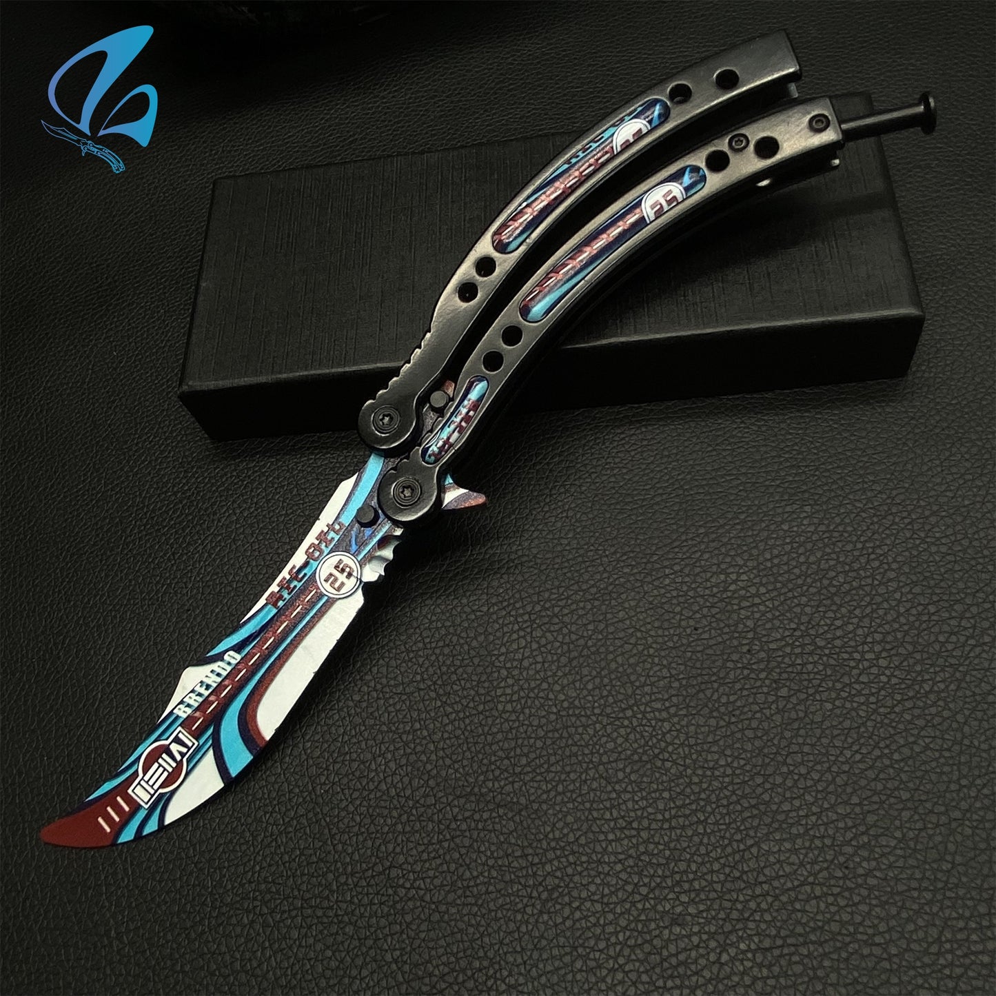 CSGO Integrale Butterfly Knife Trainer Black Handle Integrale Skin Balisong Trainer