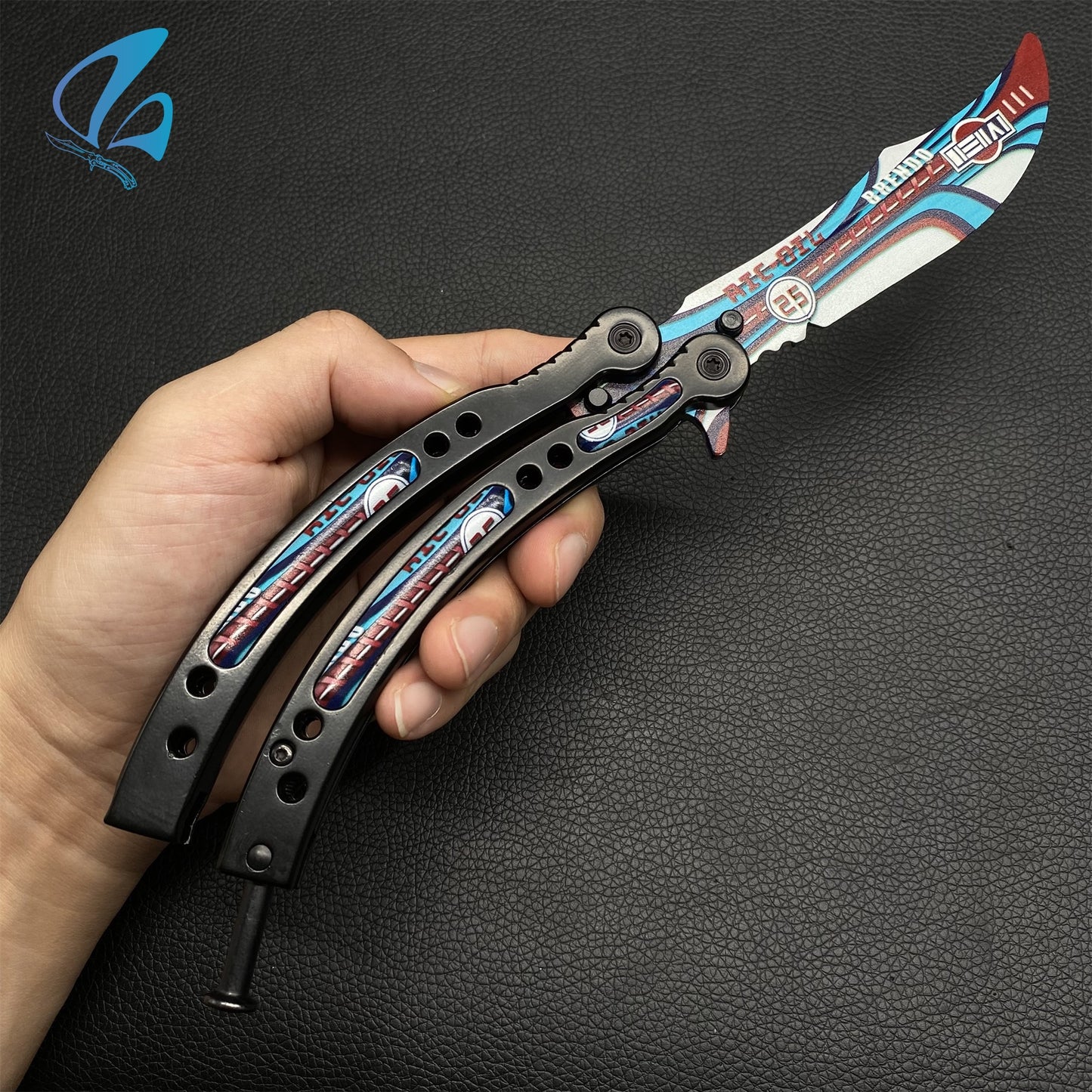 CSGO Integrale Butterfly Knife Trainer Black Handle Integrale Skin Balisong Trainer