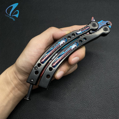 CSGO Integrale Butterfly Knife Trainer Black Handle Integrale Skin Balisong Trainer