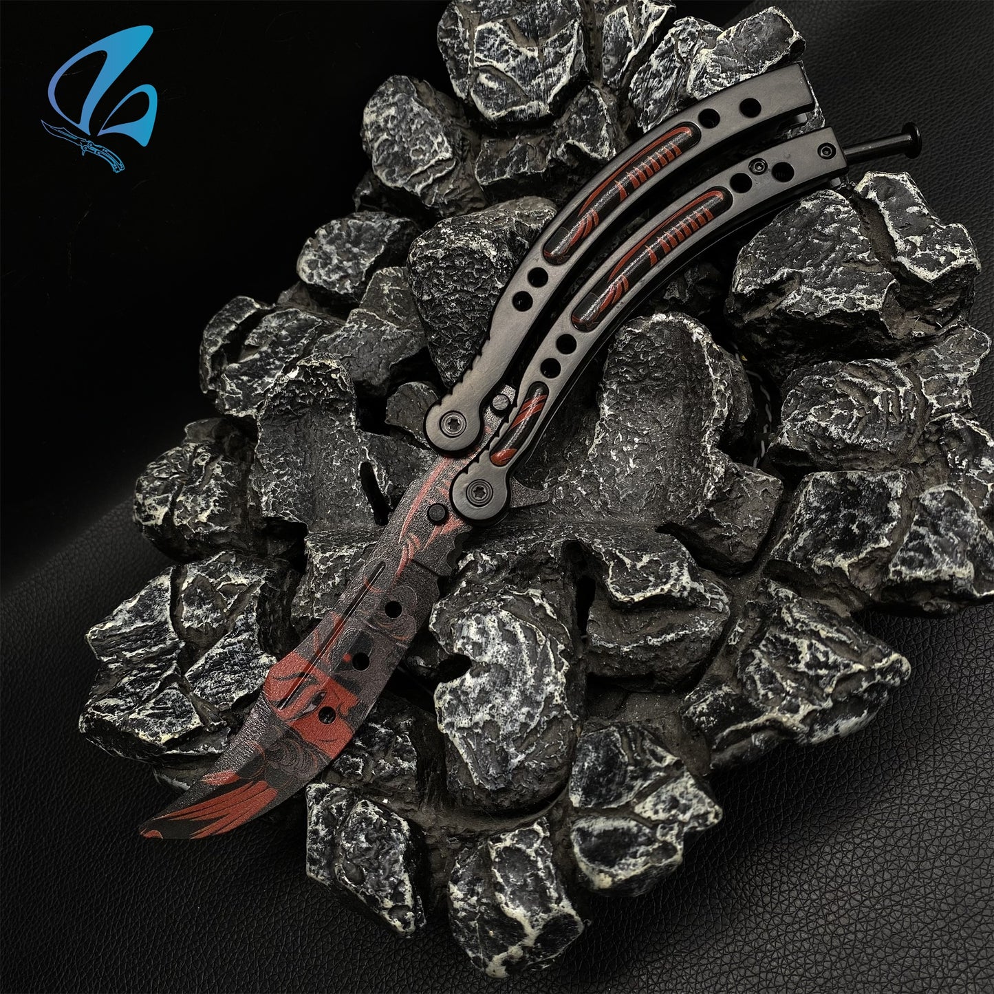 CSGO Painted Face Butterfly Knife Trainer Painted Face Skin Balisong Trainer