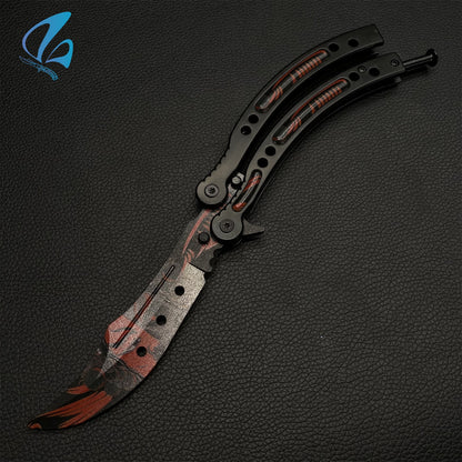 CSGO Painted Face Butterfly Knife Trainer Painted Face Skin Balisong Trainer