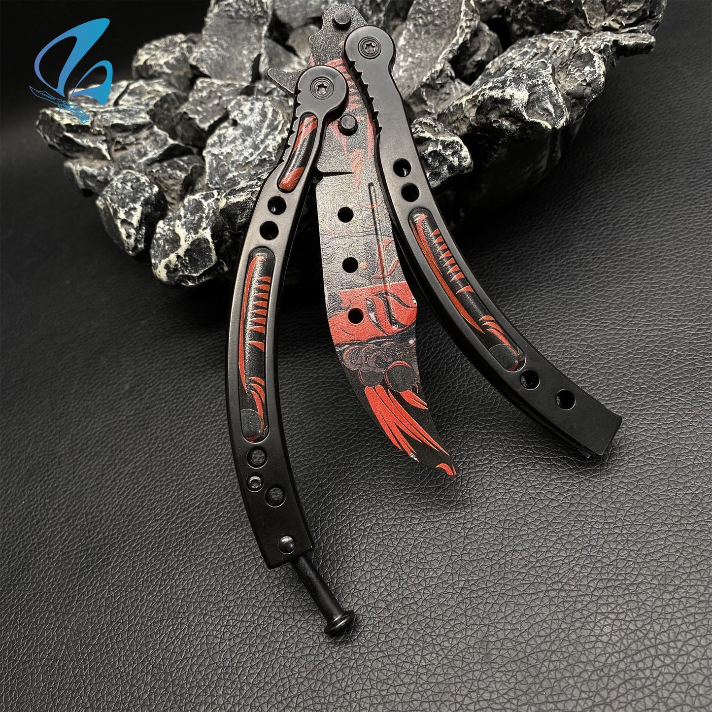 CSGO Painted Face Butterfly Knife Trainer Painted Face Skin Balisong Trainer