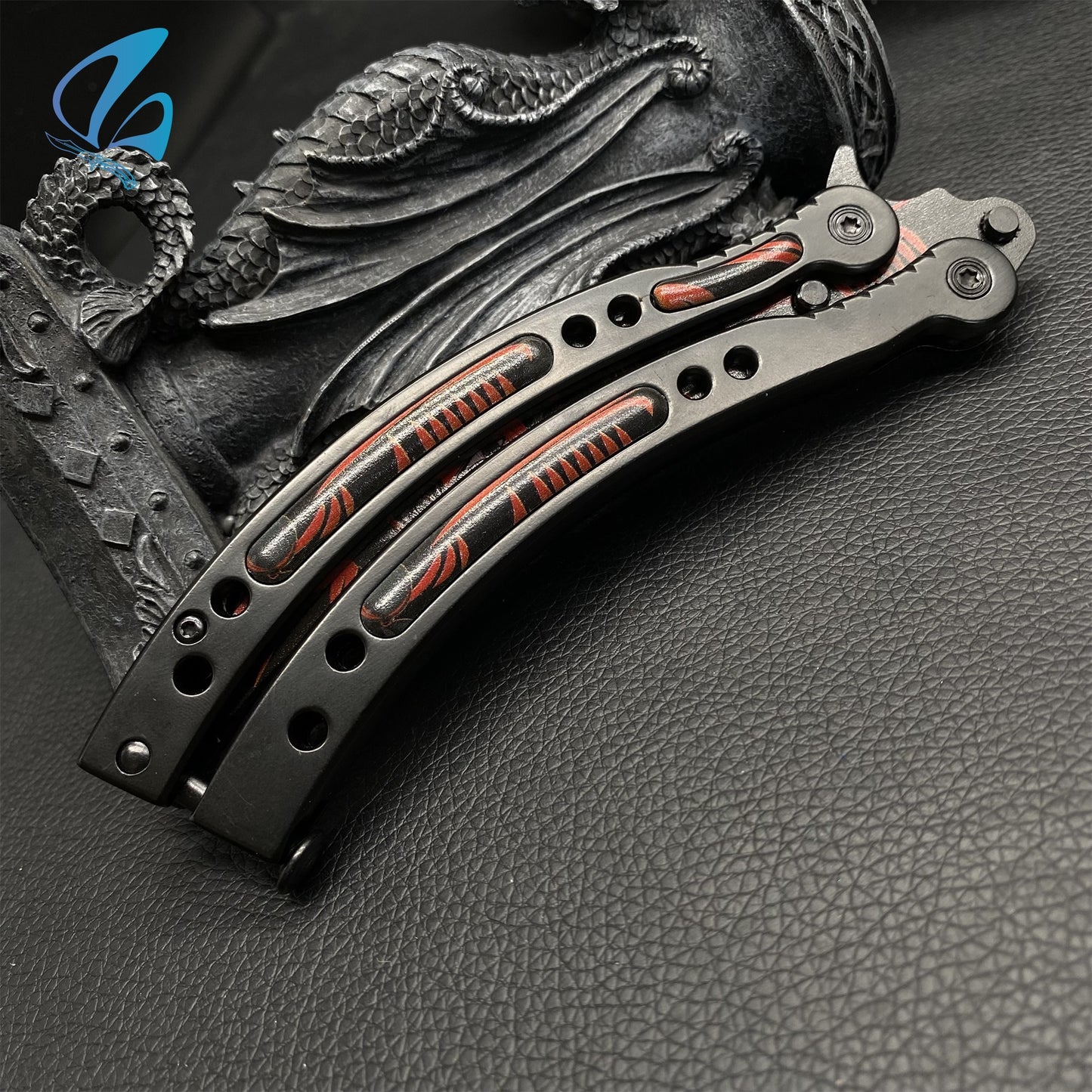 CSGO Painted Face Butterfly Knife Trainer Painted Face Skin Balisong Trainer