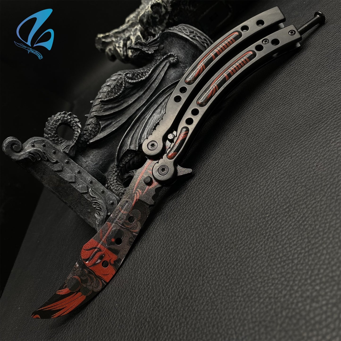 CSGO Painted Face Butterfly Knife Trainer Painted Face Skin Balisong Trainer