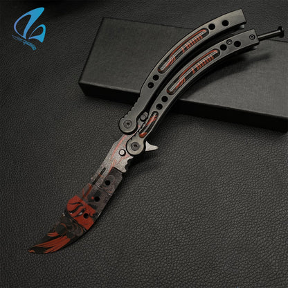 CSGO Painted Face Butterfly Knife Trainer Painted Face Skin Balisong Trainer