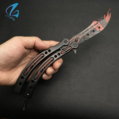 CSGO Painted Face Butterfly Knife Trainer Painted Face Skin Balisong Trainer