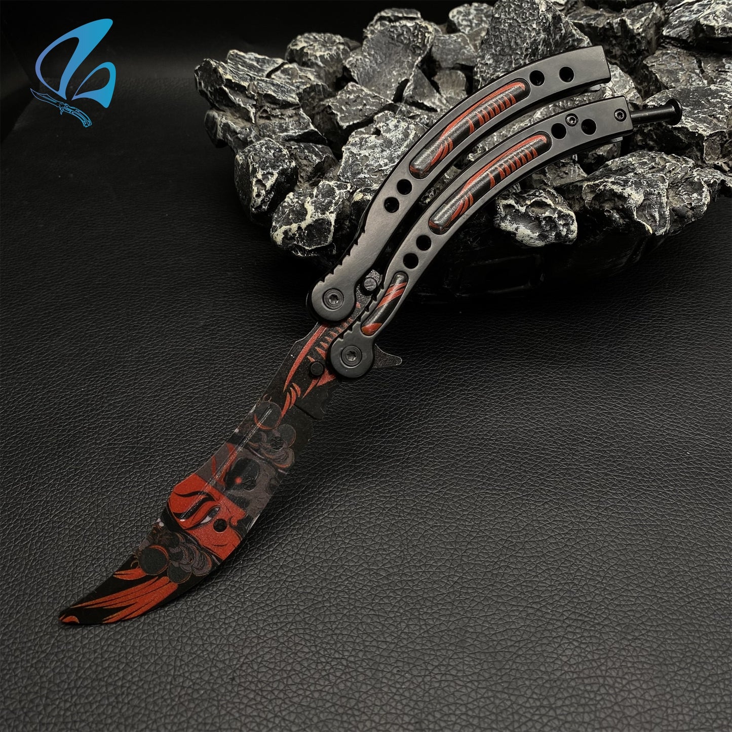 CSGO Painted Face Butterfly Knife Trainer Painted Face Skin Balisong Trainer