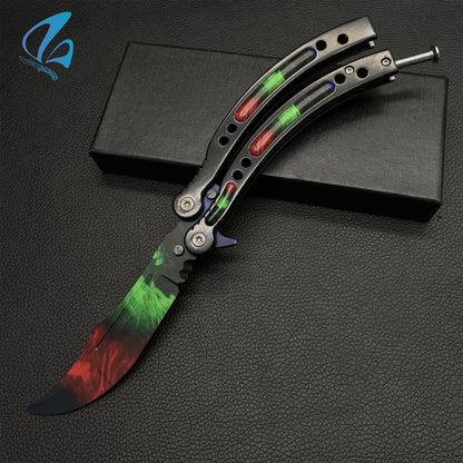 CSGO Rainbow Butterfly Knife Trainer Rainbow Color Balisong Trainer