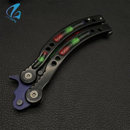 CSGO Rainbow Butterfly Knife Trainer Rainbow Color Balisong Trainer