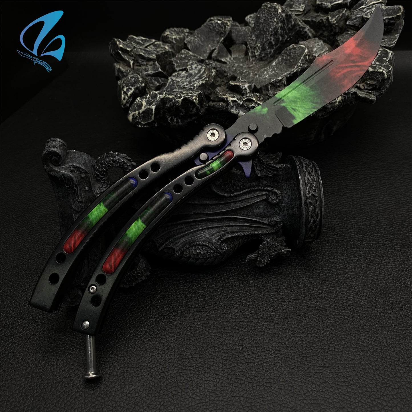 CSGO Rainbow Butterfly Knife Trainer Rainbow Color Balisong Trainer