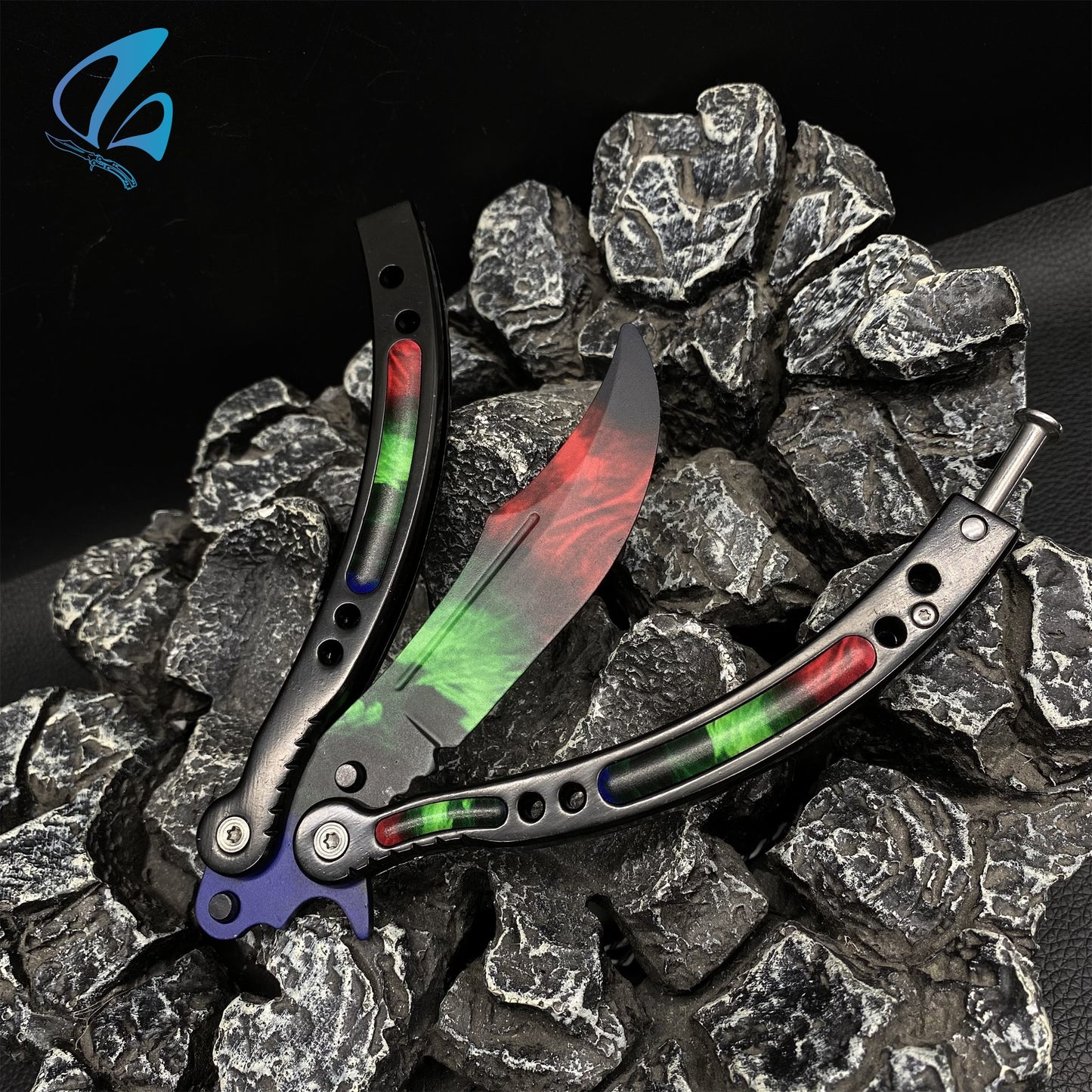 CSGO Rainbow Butterfly Knife Trainer Rainbow Color Balisong Trainer