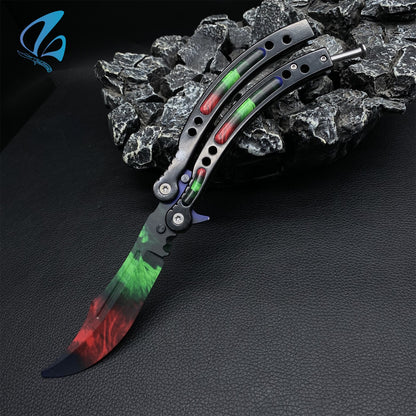 CSGO Rainbow Butterfly Knife Trainer Rainbow Color Balisong Trainer